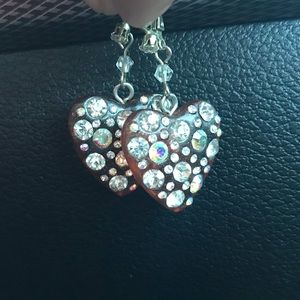beautiful heart shaped Betsey Johnson earrings